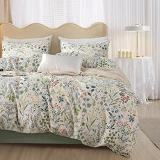 MKXI Garden Floral Comforter Set White King Size for College Floral Bedding Comforter Set Coquette Cottagecore Aesthetic Cute Flowers Pattern Comforter for Women Teen Girls