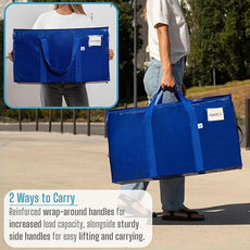 VENO 6 Pack Moving Bags, Upgraded Heavy Duty, Moving Boxes Alternative, Packing Storage Supplies for Dorm Room Essentials with Zipper for Clothes, Large Totes for Packaging (Blue, 6 Pack)