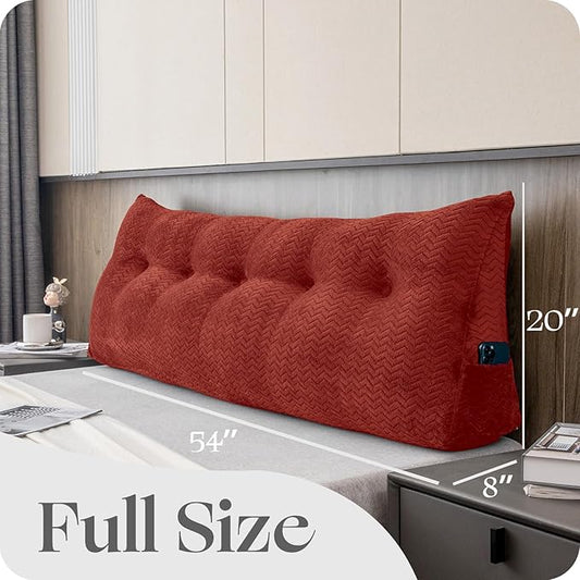 Large Bolster Triangular Headboard Wedge Backrest Positioning Support Bed Rest Reading Pillows Headboard Wedge Pillows for Day Bed with Removable Cover