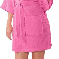 Turquaz Lightweight Short Robes For Women Waffle Kimono Bathrobe - Soft, Fast-Drying, Long-Lasting Cotton Blend