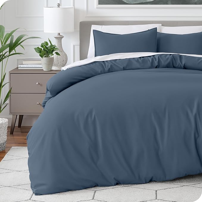 Bare Home Bedding Duvet Cover California King Size - Premium 1800 Super Soft Collection - Lightweight, Cooling - Soft Breathable Bedding Duvet Cover (Cal King, Bering Sea)