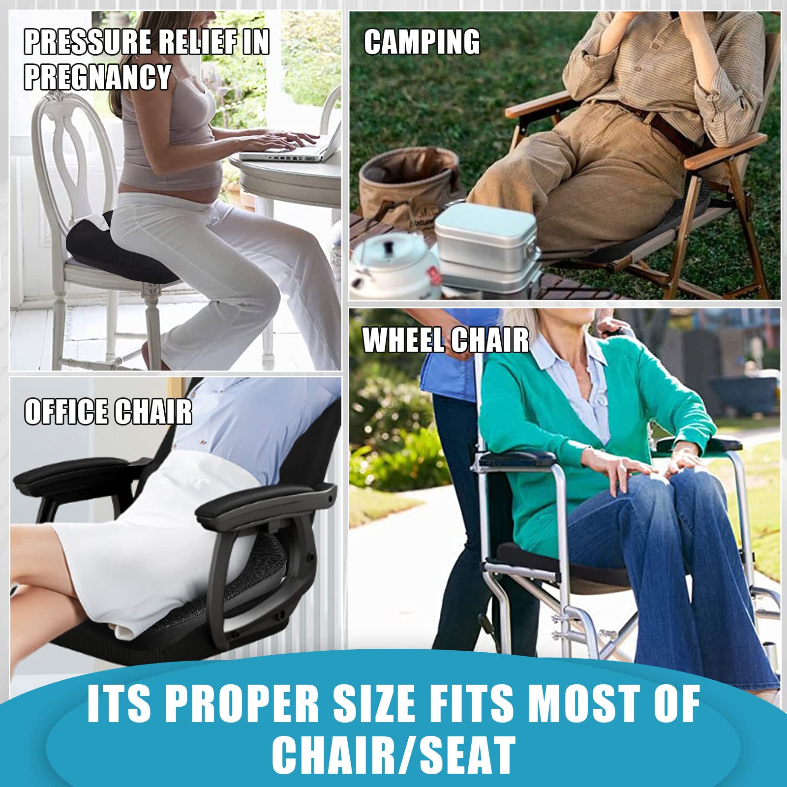 MYFAMIREA Truck Seat Cushion, Memory Foam Trucker Seat Cushion for Truck Driver Long Sitting with Adjustable Strap, Back Support and Pain Relief for Trucker Driving Car Office Chair and Pain Dormly