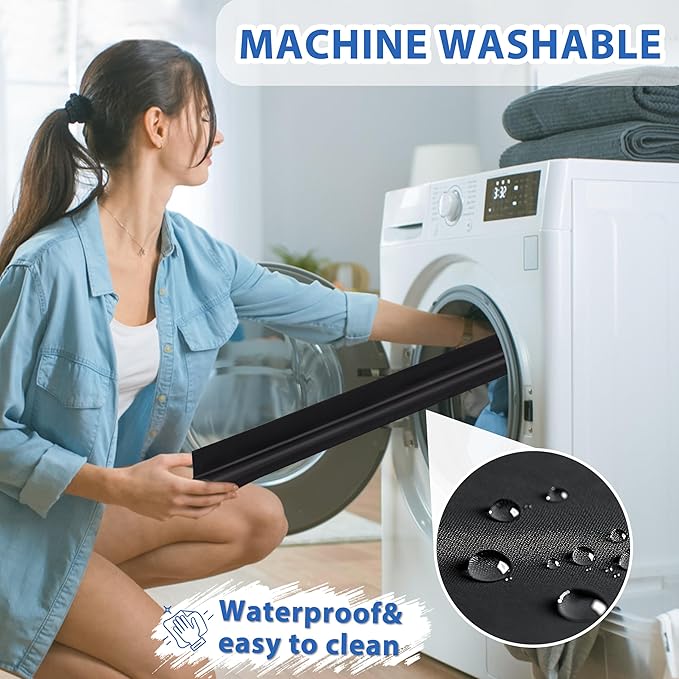 MAXTID Door Draft Stopper 36 Inch Black Adjustable Door Draft Blocker Front Door Draft Guard for Bottom of Doors Weather Stripping Door Seal Strip