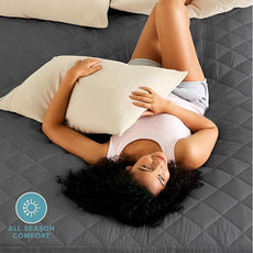 Bare Home Twin Extra Long Quilted Fitted Mattress Pad - Cooling Mattress Cover - Easily Washable - Elastic Fitted Cover for Mattress - Stretch-to-Fit up to 15 Inches Deep (Twin XL, Grey)