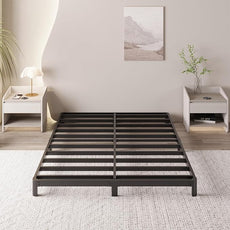 6 Inch Full Bed Frame Low Profile No Box Spring Needed, Heavy Duty Full Size Metal Platform Bed Frame with Rounded Corner Legs, Easy Assembly, Noise Free, Black