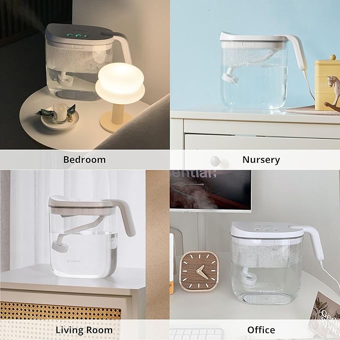 Carepod Mini 21P Ultrasonic Cool Mist Humidifier Whisper-Quiet Filter-Free Easy Clean - Only 3 Washable Parts to Clean, Auto Shut-off, 0.74gal 2.8l Tank, Nursery, Baby, Kids Bedrooms