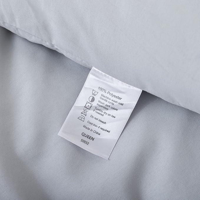 ROSGONIA King Size Comforter Set Light Grey, 3pcs (1 Boho Gray Comforter & 2 Pillowcases) All Season Bedding Lightweight Bedspread Blanket Quilt