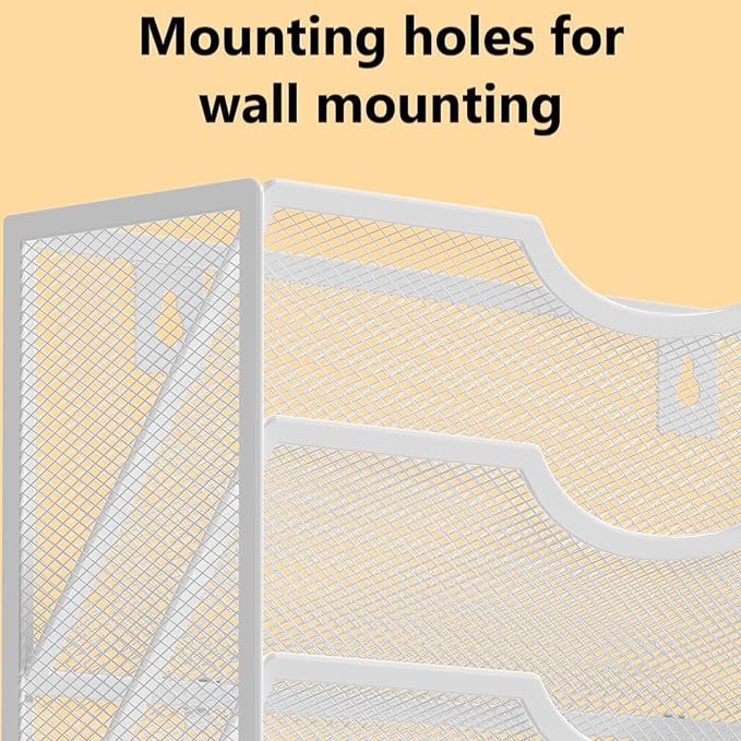 Kuntine.B Wall File Organizer (White, 5 Tier)