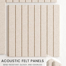 Bumusty Large Cork Board Alternative-47 x35 Felt Bulletin Board Tiles, with 30 Pushpins, 70 Adhesive Tabs, 12-Pack Slat Wall Paneling, Cork Boards for Office Push Pin Board Felt Board-Oatmeal