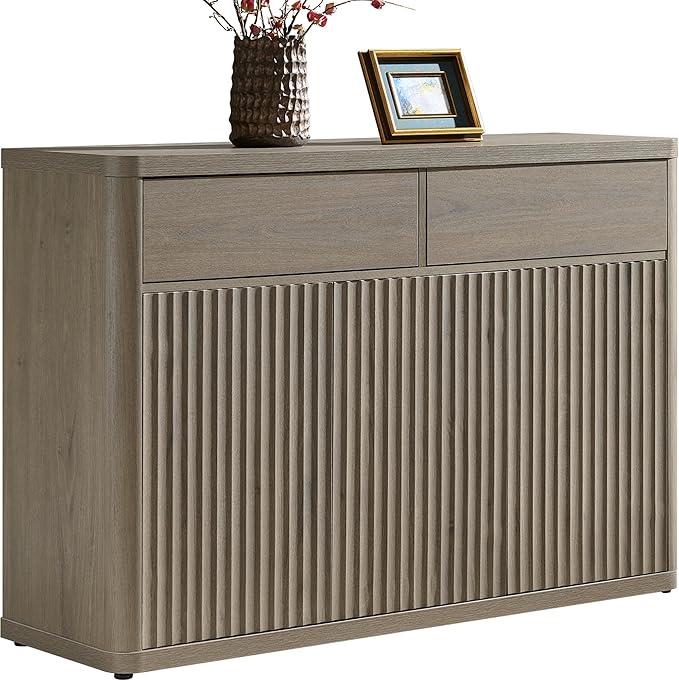 SICOTAS Buffet Cabinet with Storage - Storage Cabinet Sideboard with Doors & Shelves Accent Credenza Buffet Table with 2 Drawer Buffets & Sideboards for Living Room Dining Room Kitchen Entryway Office