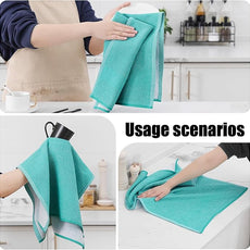 Homaxy Premium Kitchen Towels(18”x 28”, 12 Pack), Large Cotton Kitchen Hand Towels, Flat and Terry Dish Towels, 380 GSM Highly Absorbent Tea Towel Set with Hanging Loop, Teal