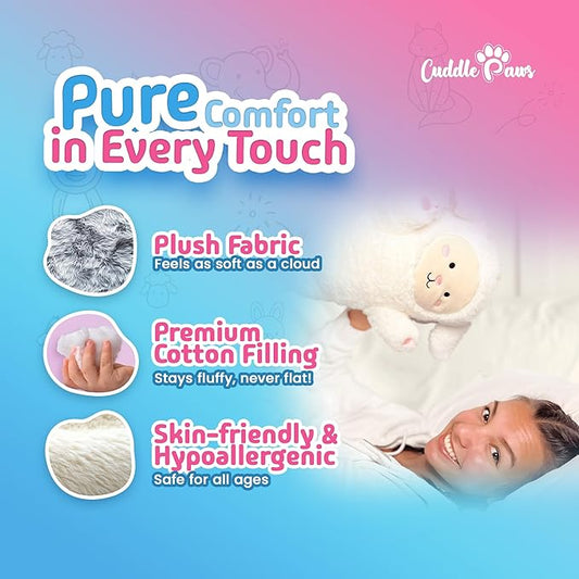 Lamb Plush Body Pillow for Kids | Long Stuffed Animal Cuddle Pillow | Soft Hugging Toy | Plushie Gift for Girls & Boys | Long Plush Body Pillow for Sleep & Comfort | Small, 23 Inches