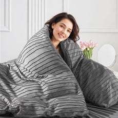 NEXHOME PRO Duvet Cover Queen Size, Grey 3 Pieces Boho Tufted Duvet Cover Set, Soft and Lightweight Microfiber Comforter Cover Set for All Season (Grey Queen, 90 x 90)-No Comforter