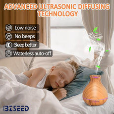 BZseed Aromatherapy Essential Oil Diffuser,2 PCS Humidifier with 550ml Lasting Mist Output Waterless Auto-Off Ultrasonic Diffusers 7 Color LED Lights Cool Mist Humidifier for Large Room, Home