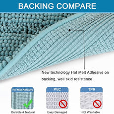 H.VERSAILTEX Bathroom Rugs Bath Rugs for Bathroom Non Slip Bath Mats Extra Thick Chenille Striped Rug 17