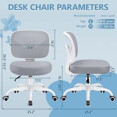 Primy Kids Desk Chair, Pink Study Chair for Boys Girls with Height Adjustable, Swivel Mesh Task Student Chairs for 4-12, Growing Teen Office Chair for Home/School/Office(Gray)