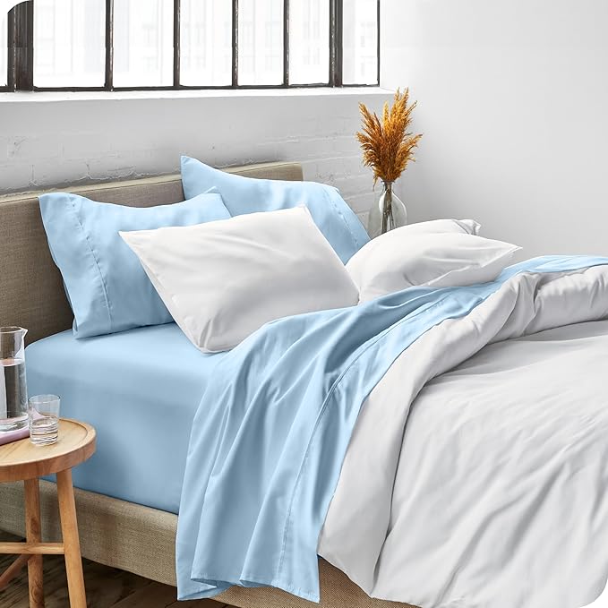 Bare Home Full Sheet Set - Luxury 1800 Ultra-Soft Microfiber Bed Sheets - Double Brushed - Deep Pockets - Easy Fit - 4 Piece Set - Bedding Sheets & Pillowcases (Full, Light Blue) BareHome