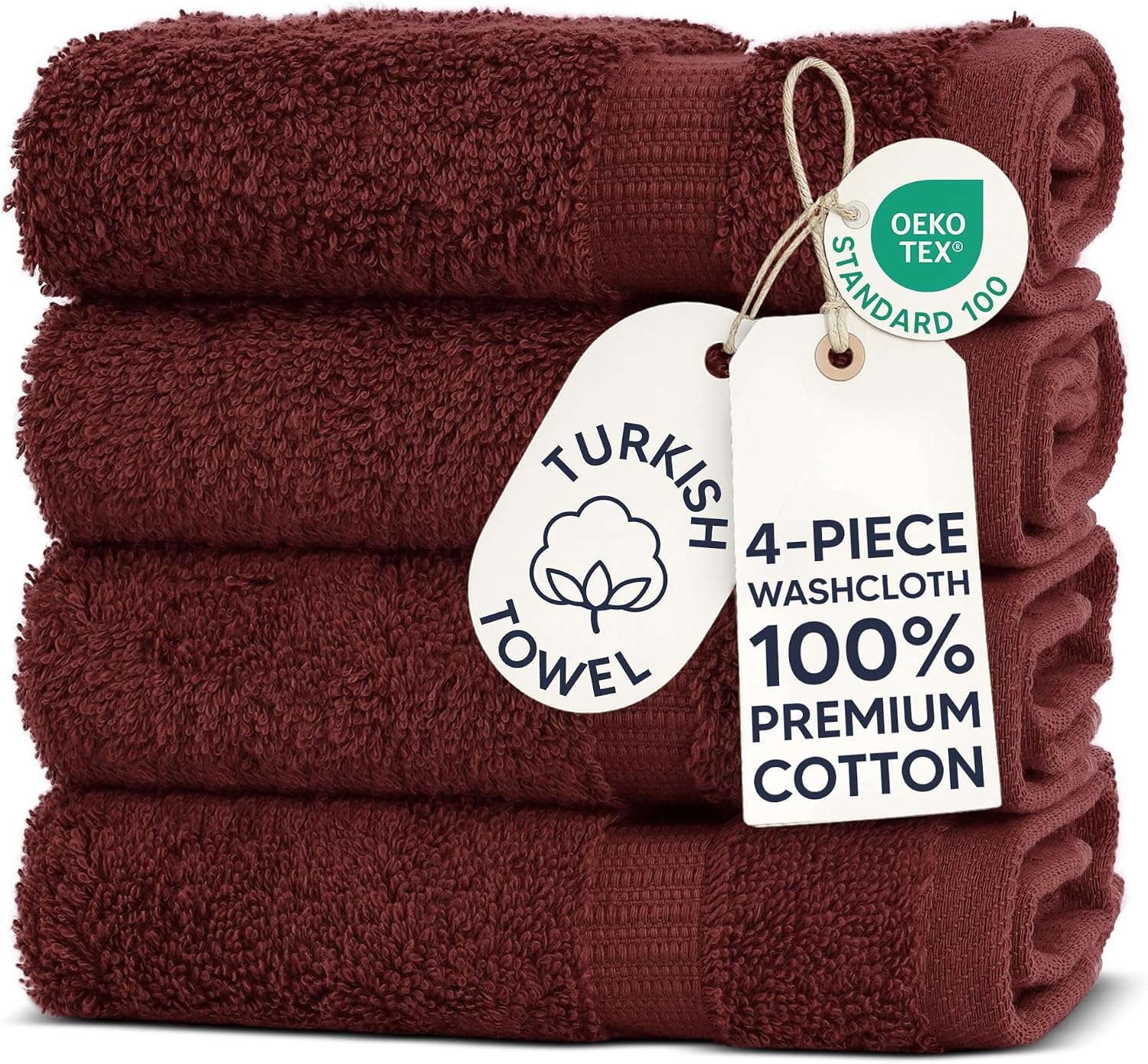 Chakir Turkish Linens 4 Piece Bath Towel Set, 100% Cotton Luxury Turkish Towels for Bathroom, Soft Absorbent Bath Towels, 27 x 54 Inches, Gray