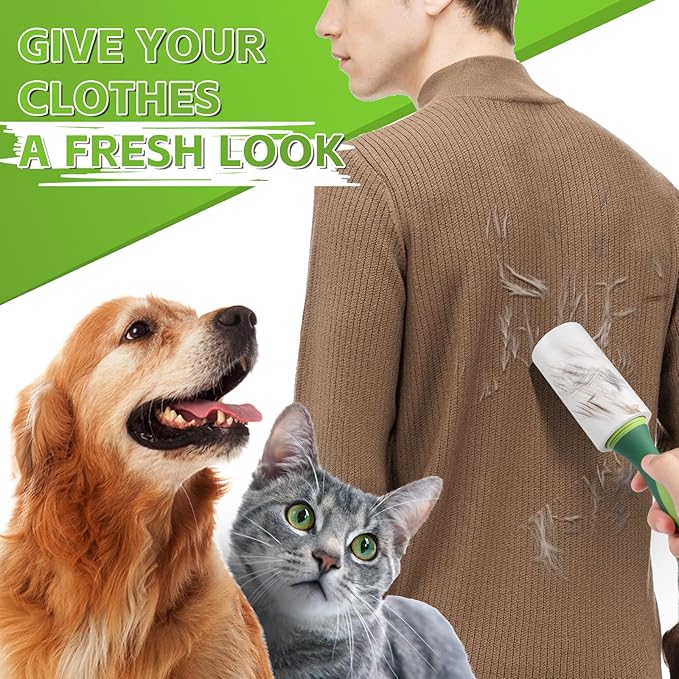 Extra Sticky Lint Rollers for Pet Hair, 1100 Sheets Total, Upgraded 4 Handles with 10 Refills Portable Travel Size for Couch Furniture Clothes Dog & Cat Hair Remover