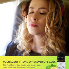 Essence Pearl Travel Case - Wearable Aromatherapy Kit with Nasal Diffuser Rings, Soaking Bay, and 5mL Essential Oil – Portable Wellness Gift Set for On-The-Go Self Care