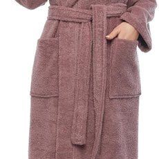Arus Women's Hooded Classic Bathrobe Turkish Cotton Robe with Full Length Options