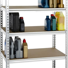 Amazon Basics Medium Duty Storage Shelving Double Post Press Board 5 Tier Shelf, Aluminum, 36 x 18 x 72