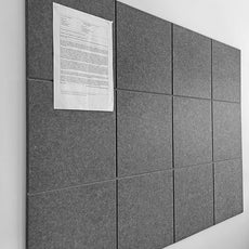 Felt Wall Tiles | Large Cork Board Alternative | Aesthetic Felt Bulletin Board for Office, Home & Classroom | Large Cork Boards for Walls Pinboard (12-Pack) | Gray