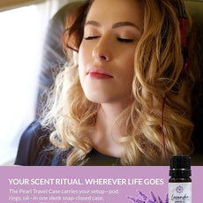 Essence Pearl Travel Case - Wearable Aromatherapy Kit with Nasal Diffuser Rings, Soaking Bay, and 5mL Essential Oil – Portable Wellness Gift Set for On?The?Go Self Care