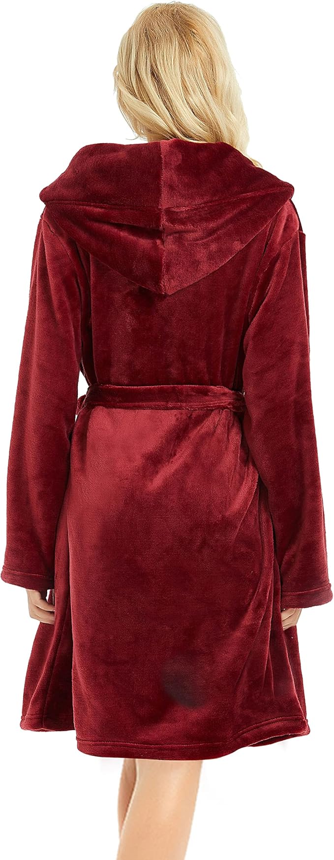 U2SKIIN Women Hooded Fleece Robe, Short Plush Robes for Womens With Hood Soft Warm Spa Bathrobe