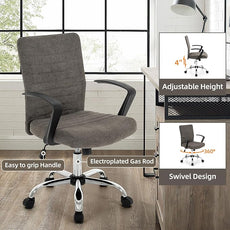 422 High Back Ribbed Office Chair Ergonomically Designed with Armrest Executive Swivel Computer Chairs with Wheels for Conference Study Leisure(Dark Grey)