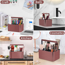 Shower Caddy Portable for College Dorm Room Essential, Bathroom Caddy Organizer with Handle and Adjustable Dividers, Shower Storage Tote, Plastic Shower Basket Bin for Shampoo Toiletry