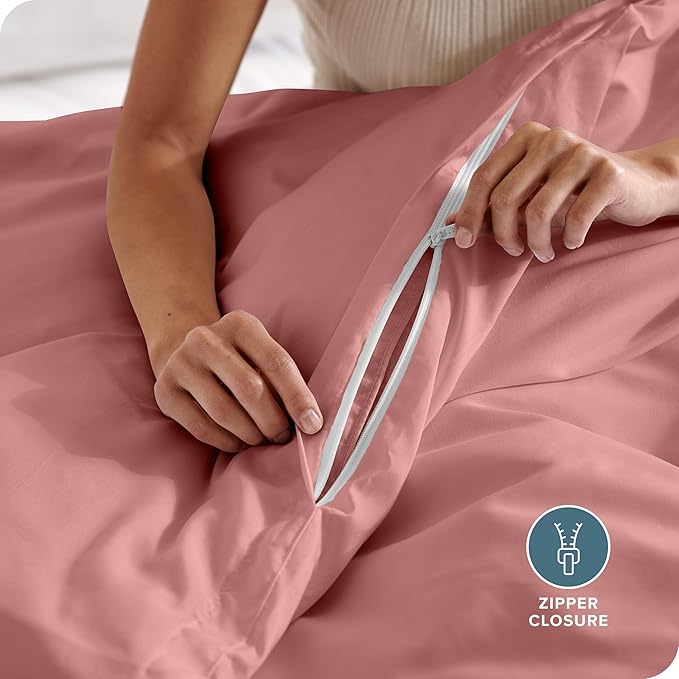 Bare Home Bedding Duvet Cover California King Size - Premium 1800 Super Soft Collection - Lightweight, Cooling - Soft Breathable Bedding Duvet Cover (Cal King, Dusty Rose)