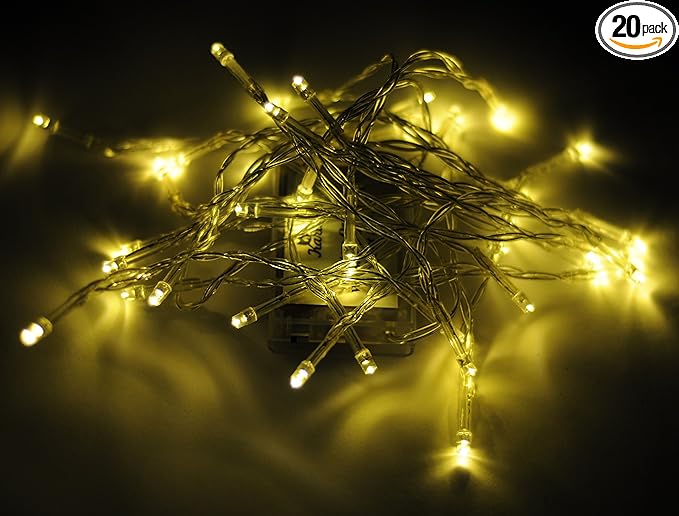 Karlling Battery Operated Warm White 40 LED Fairy Light String Xmas Party Decoration(Warm White,20 Pack)