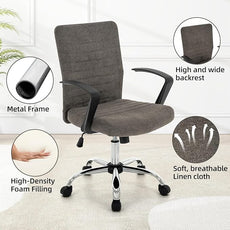 422 High Back Ribbed Office Chair Ergonomically Designed with Armrest Executive Swivel Computer Chairs with Wheels for Conference Study Leisure(Dark Grey)