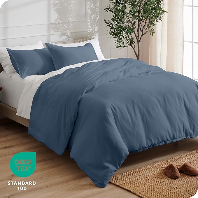 Bare Home Bedding Duvet Cover California King Size - Premium 1800 Super Soft Collection - Lightweight, Cooling - Soft Breathable Bedding Duvet Cover (Cal King, Bering Sea)