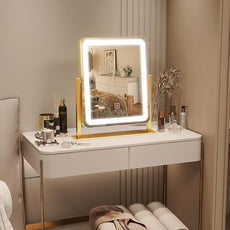 ROLOVE Gold Vanity Mirror with Lights, 15