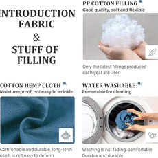 11 lbs Thickened Headboard Pillow Wedge Pillow Headboard Reading Pillow Bed for Comfortable Backrest Reading Triangular Pillow with Side Pocket for Sitting in Bed Cotton Linen Blue Queen