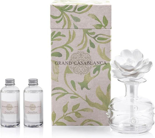 Zodax Grand Casablanca Porcelain Oil Diffuser - 6.76 oz -Apricot Bloom