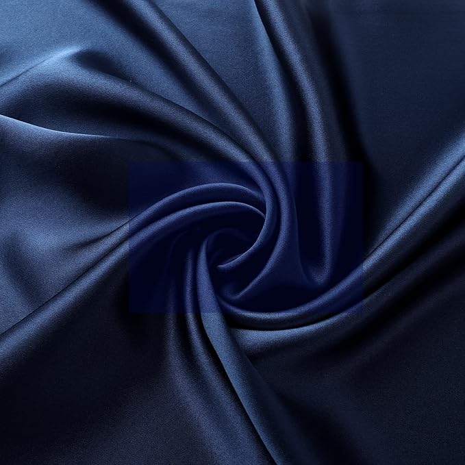 ALASKA BEAR Silk Pillowcase Envelope Closure, 22 Momme 100 Percent Mulberry Silk Pillow Slip Foldover Design, Washable and NO Zipper, Queen(1, Navy)