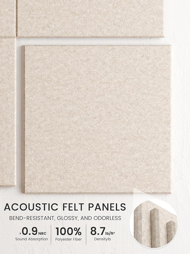 Bumusty Large Cork Board 36"x24" Alternative - 6 Pack Felt Wall Tiles with 40 Safe Removable Adhesive Tabs, 30 Pushpins, Cork Boards for Walls Pin Board Bulletin Board Office Decor (Oatmeal)