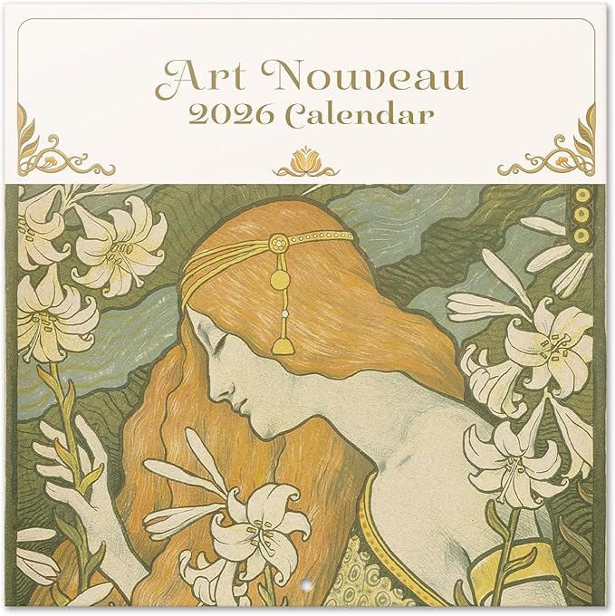 Art Nouveau Wall Calendar 2026 12" x 12" FSC® Plastic Free - Starts Week On Sunday | Family Planner Calendar 2026