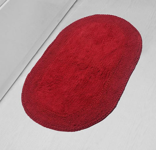 Home Weavers Double Ruffle Collection 100% Cotton Bathroom Rugs Set, Washable Rug, Extra Soft and Absorbent Bath Rug, Kitchen Mat, Bath Mat Set, Bath Floor Mat Non Slip, 24"x40" Rectangle, Red