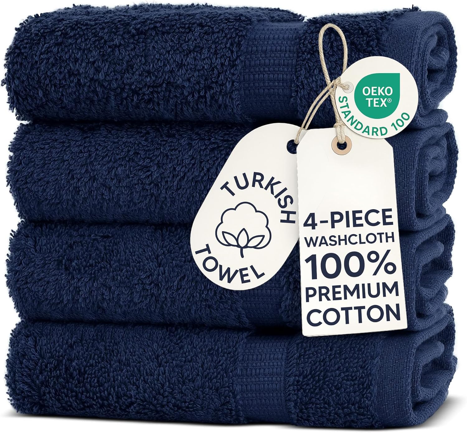 Chakir Turkish Linens 4 Piece Bath Towel Set, 100% Cotton Luxury Turkish Towels for Bathroom, Soft Absorbent Bath Towels, 27 x 54 Inches, Gray