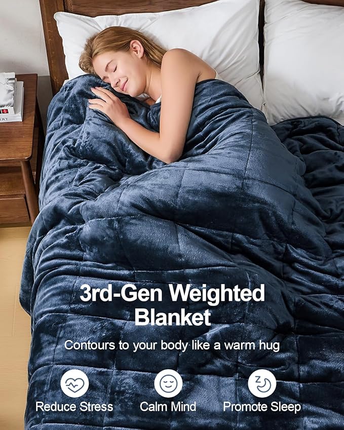 Super Fuzzy Soft Sherpa Fleece Weighted Blanket, 15 lbs Dual Sided Fluffy Heavy Weighted Blankets for Adults - No Bunching with Double Layers of Soft Inner Lining (48"x 72", 15 Pounds)