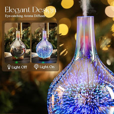 Porseme 3D Essential Oil Diffuser Cool Mist Humidifier Ultrasonic Aromatherapy Diffuser,150ml Last 6h,Auto Shut-Off,Air Refresh,Decoration for Home,Office,Yoga,Baby,Sleep