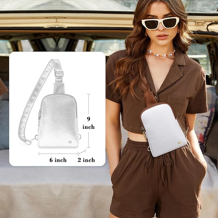 INICAT Travel Small Crossbody Sling Bags Women Cross Body Purses Passport Holder Vegan Leather Fanny Packs Birthday Gifts