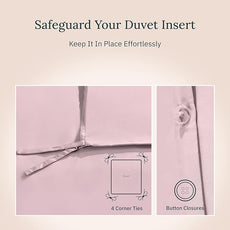 California Design Den Full/Queen Duvet Cover Only - Premium 400 Thread Count, Natural 100% Cotton Duvet Covers Queen, Soft Sateen Weave, Button Closure and Corner Ties - Pink