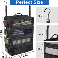 Suitcase Organizer, Travel Luggage Organizer Portable Hanging Travel Shelves Collapsible Hanging Packing Cubes for Carry on Suitcase