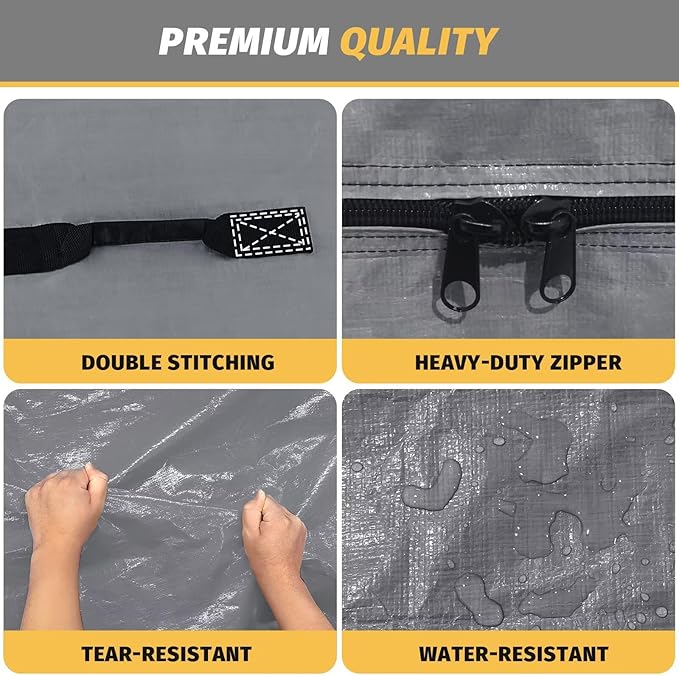 Mattress Bags for Moving and Storage, BETU Full Size Waterproof Mattress Protector Mattress Cover with 8 Heavy Duty Handles and Zipper Extra Thick Moving Supplies for Bed Reusable (77x57x13.5 Grey)