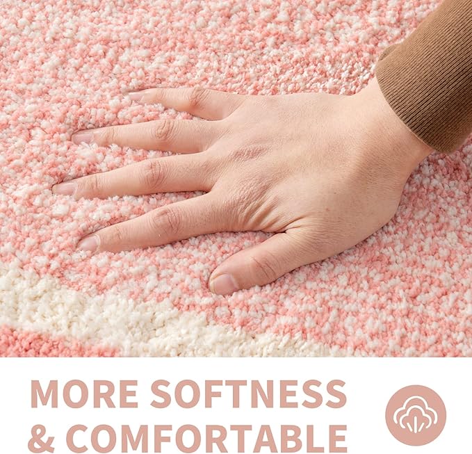 CozeCube Bath mats for Bathroom Non Slip, Fluffy Absorbent Microfiber Bath mat Washable, Aesthetic Bathroom Rugs, Small Blossom Pink Bath mat, Blossom Pink, 24" x 16"